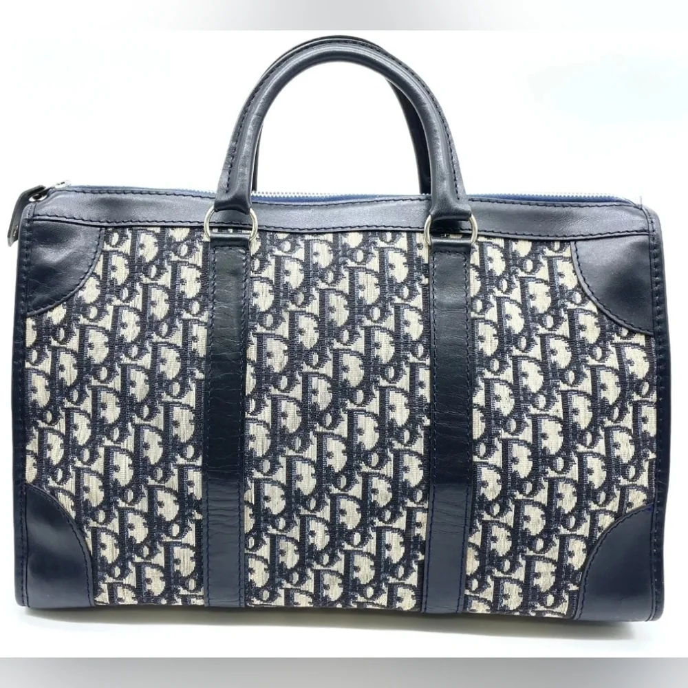 Auth Dior Trotter Montiagne Navy Boston Bag And Wallet Bundle
